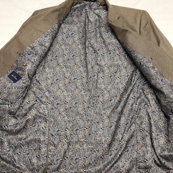 Alan Flusser Men's Two‎ Button Paisley Lined Jacket Size 44R - Picture 5 of 6